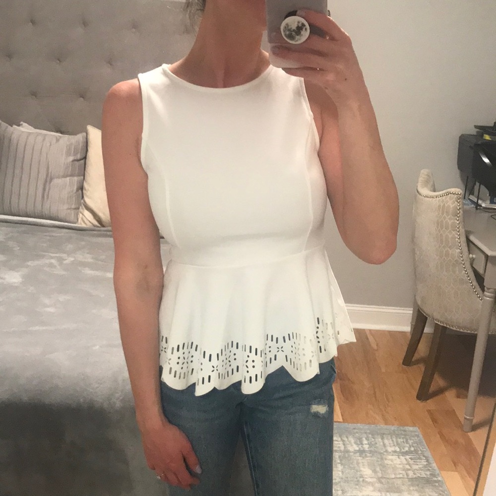 Off white peplum top